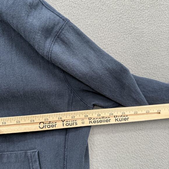 Champion x Todd Snyder Hoodie Mens X-Small Blue Ribbed Side Panels Kangaroo - Picture 5 of 10